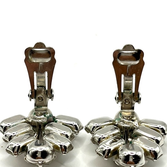 Eisenberg  Crystal Clear Rhinestone Clip On Earrings Vintage 🌸 - Picture 12 of 14